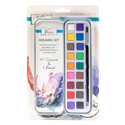 Nassau Aquarel -Farbset, 18 Farben