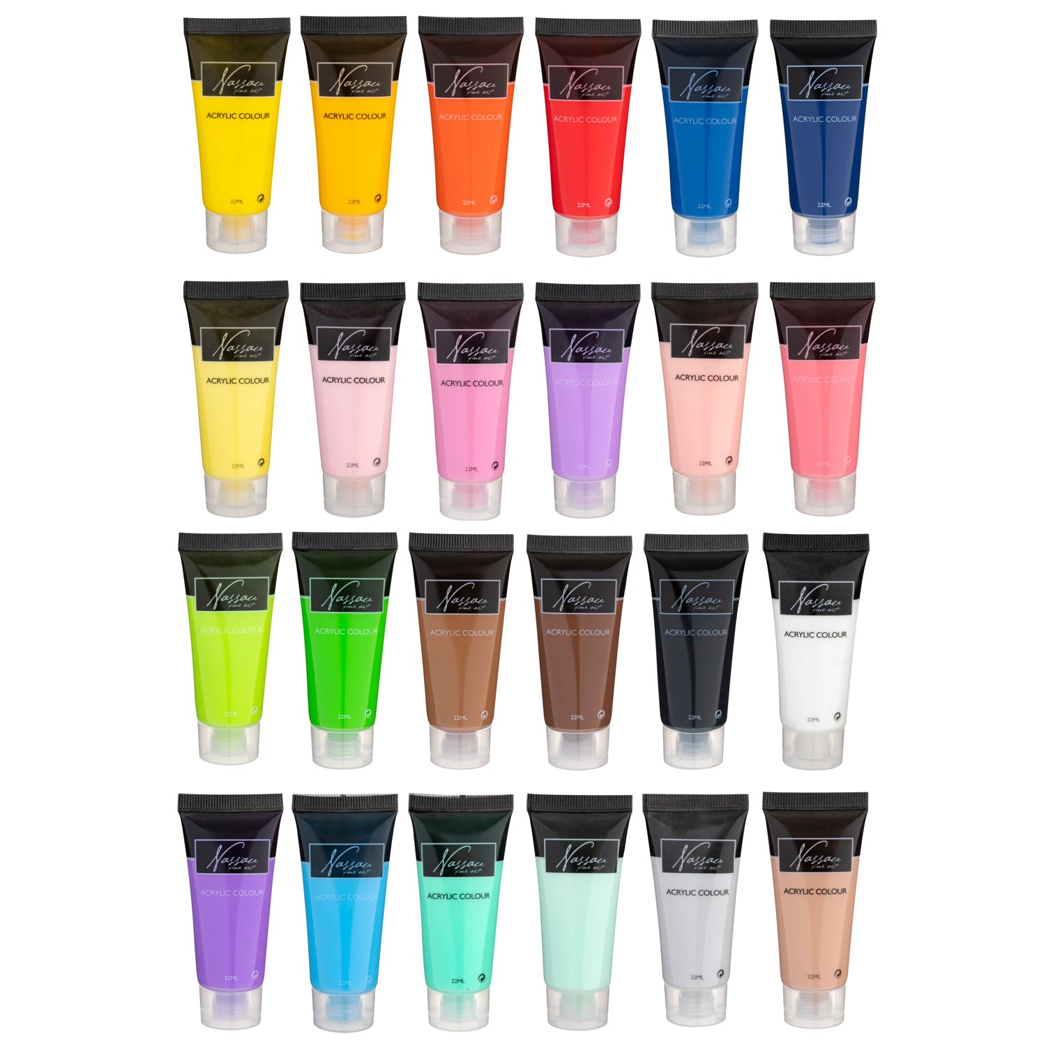 Nassau Acrylfarbenbasis und Pastellfarben, 24x22ml