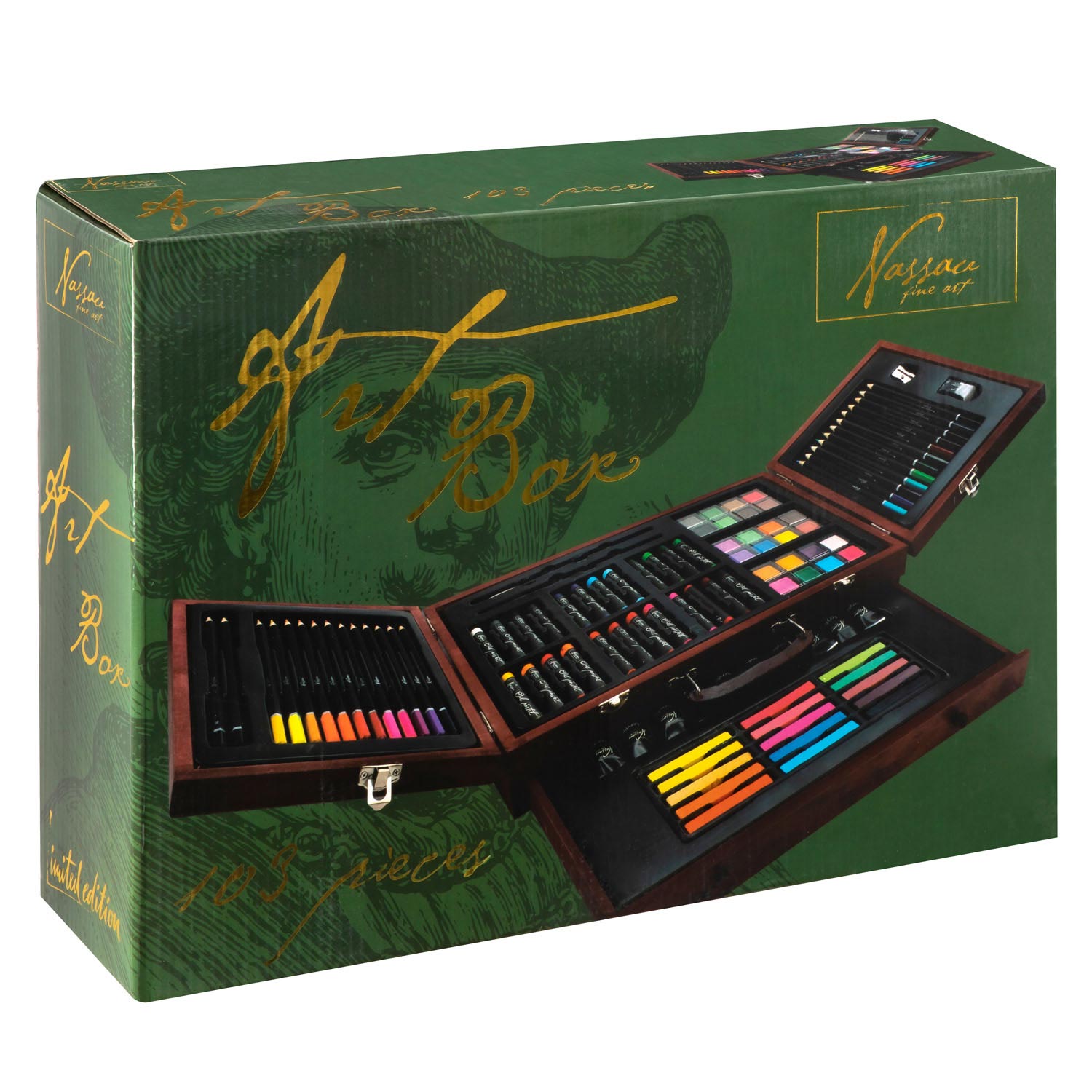 Nassau Fine Art Nassau Luxury Art Set Creative in Holzkoffer, 103dlg.