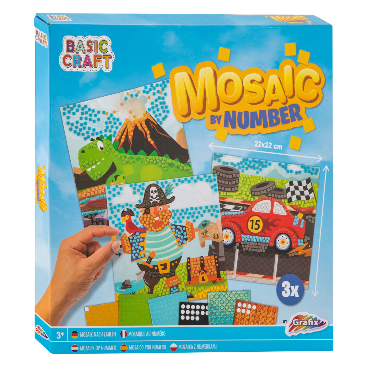 Mosaik bei Nummer - Pirat, Dino und Fahrzeug