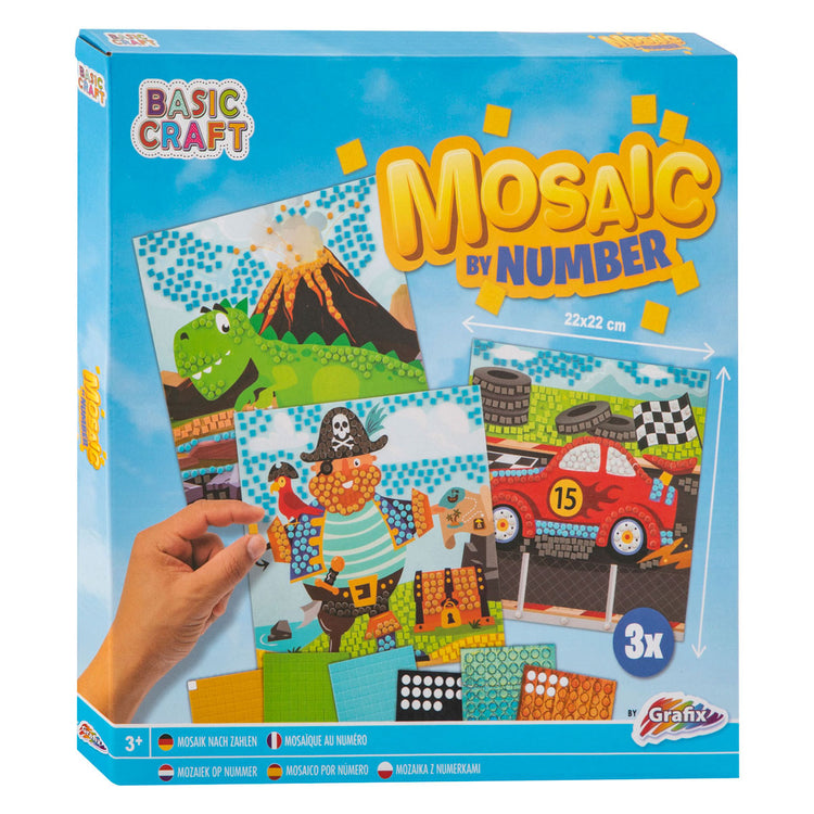 Mosaik bei Nummer - Pirat, Dino und Fahrzeug