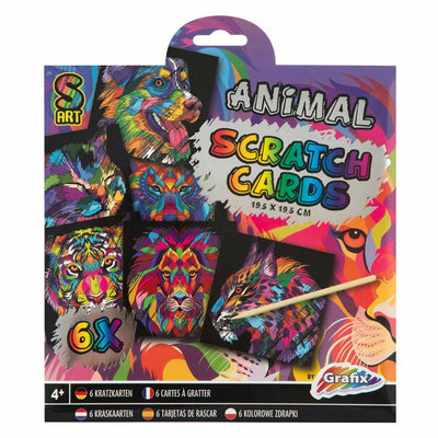 Creative Craft Group Scratch Cards, 6st. - Tiere
