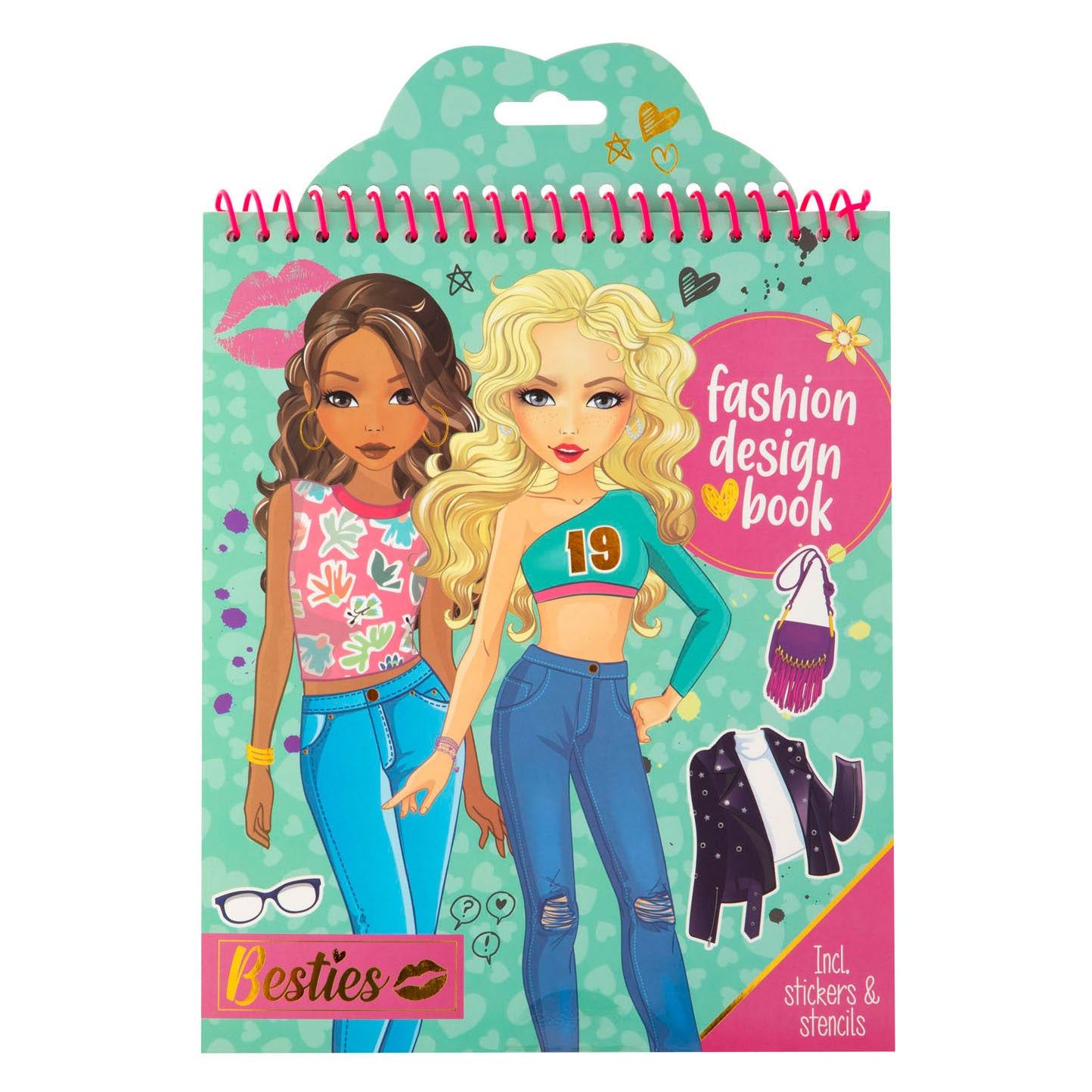 Besties Modedesign-Mal- und Stickerbuch mit Schablonen