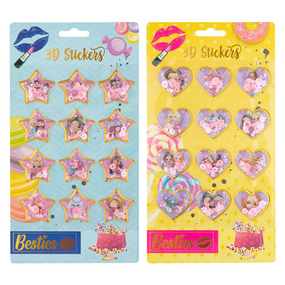 Besties Grafix 3D-Glitzeraufkleber, 12er-Pack