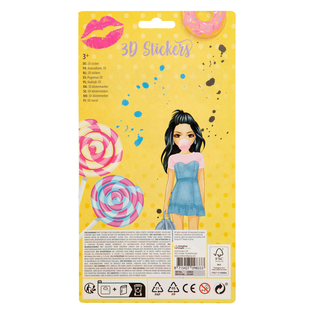 Besties Grafix 3D-Glitzeraufkleber, 12er-Pack