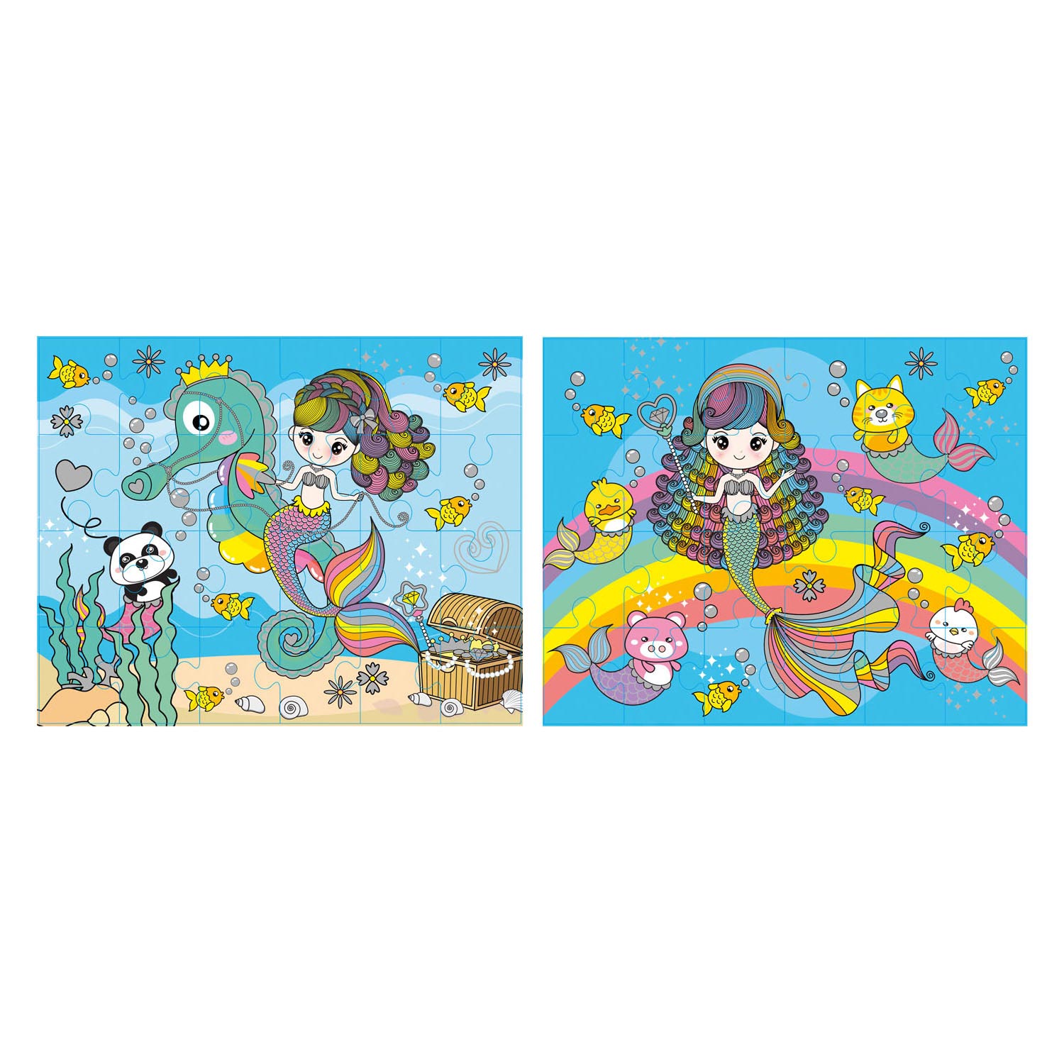 Grafix Glitter Puzzle Set Meerjungfrau, 2x24st.