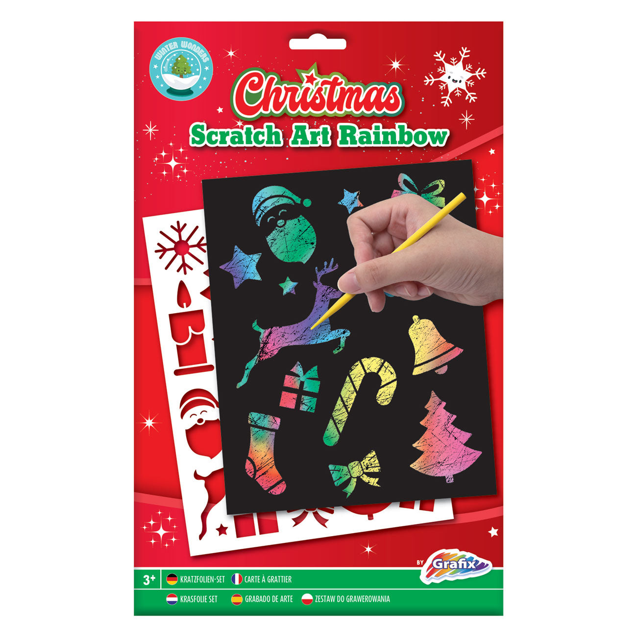Kratzkunst Regenbogen Weihnachten A5