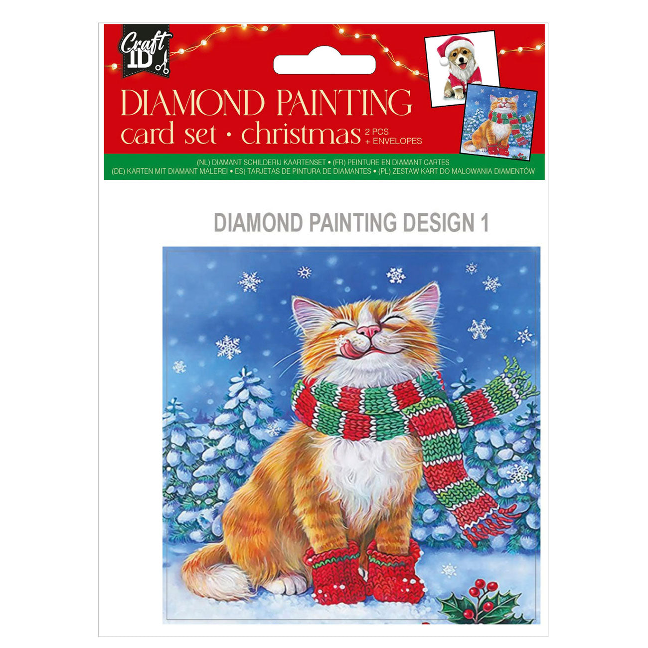 Grafix Weihnachtskarten selbst gestalten, Diamantmalerei, 2 Stk.