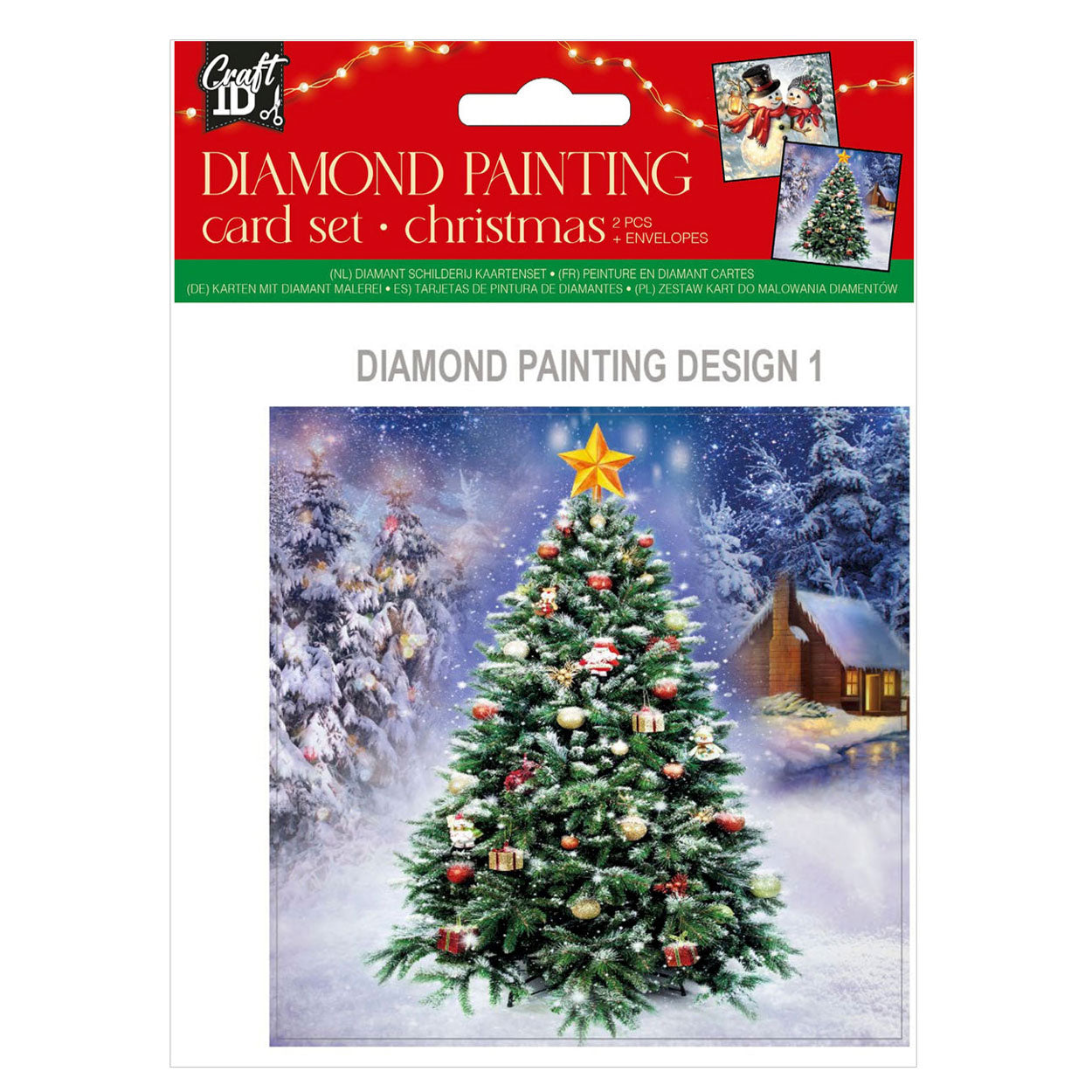 Grafix Weihnachtskarten selbst gestalten, Diamantmalerei, 2 Stk.