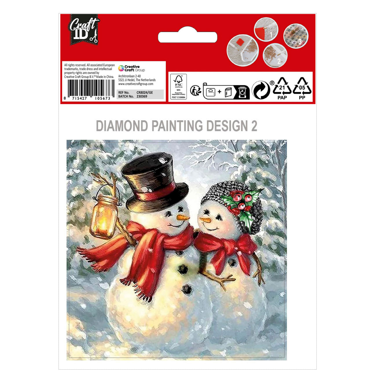 Grafix Weihnachtskarten selbst gestalten, Diamantmalerei, 2 Stk.