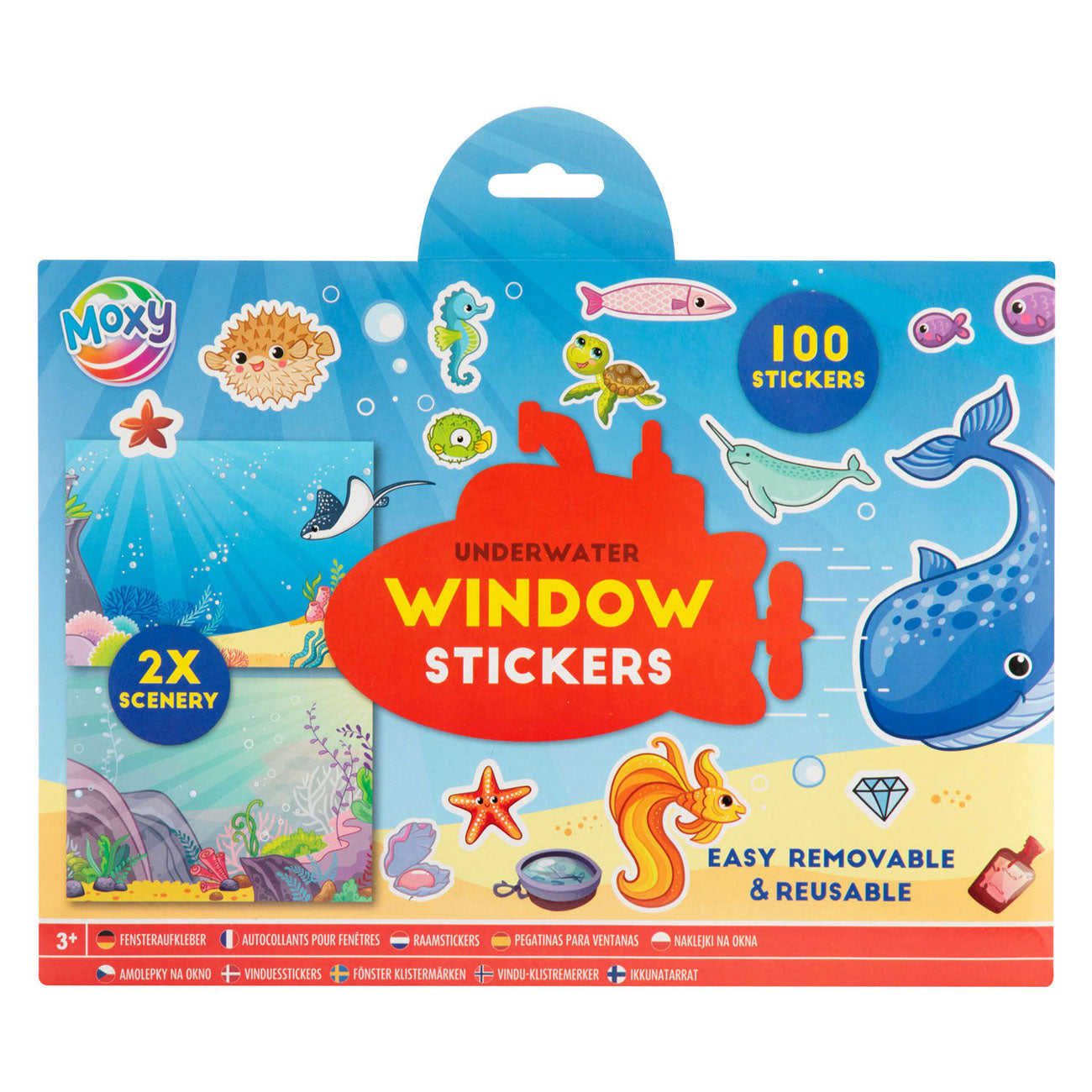 Creative Craft Group Fensteraufkleber mit 2 Aufkleberszenen unter Wasserwelt, 100..