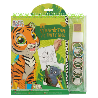 Kreativer Bastelgruppenstempel und Bandaktivitätsbuch Tiger