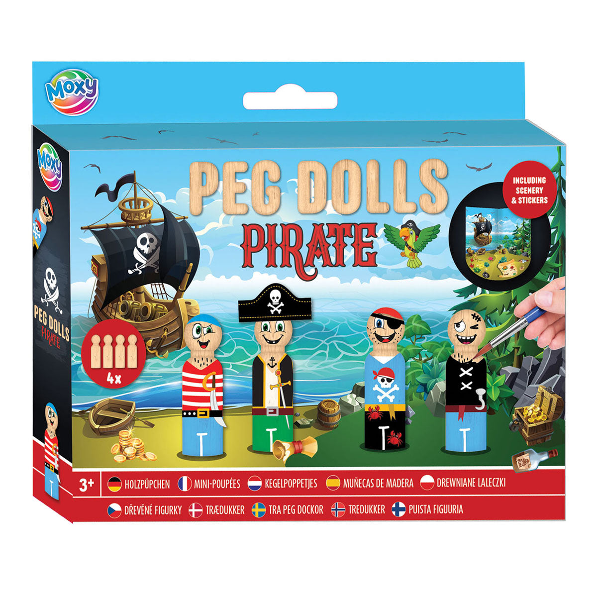 Kreative Handwerksgruppe Holz Kegel Dolls Craft Set Pirate