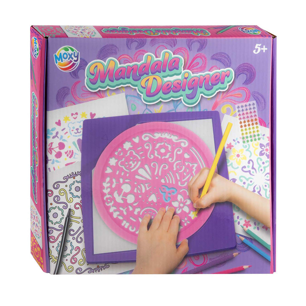 Kreativ-Bastelgruppe Mandala-Designer 25x25 cm 6 Buntstifte, 10 Blatt und 50 Steine