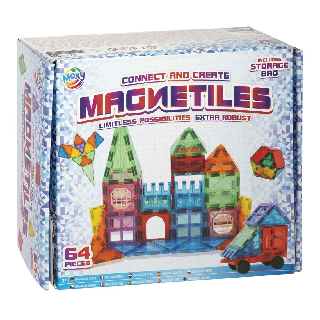 Kreative Craft Group Magnetic Building Fliesen mit Aufbewahrungstasche, 64dlg.