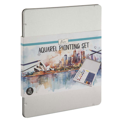 Aquarellfarbe in Zinnbox, 28dlg