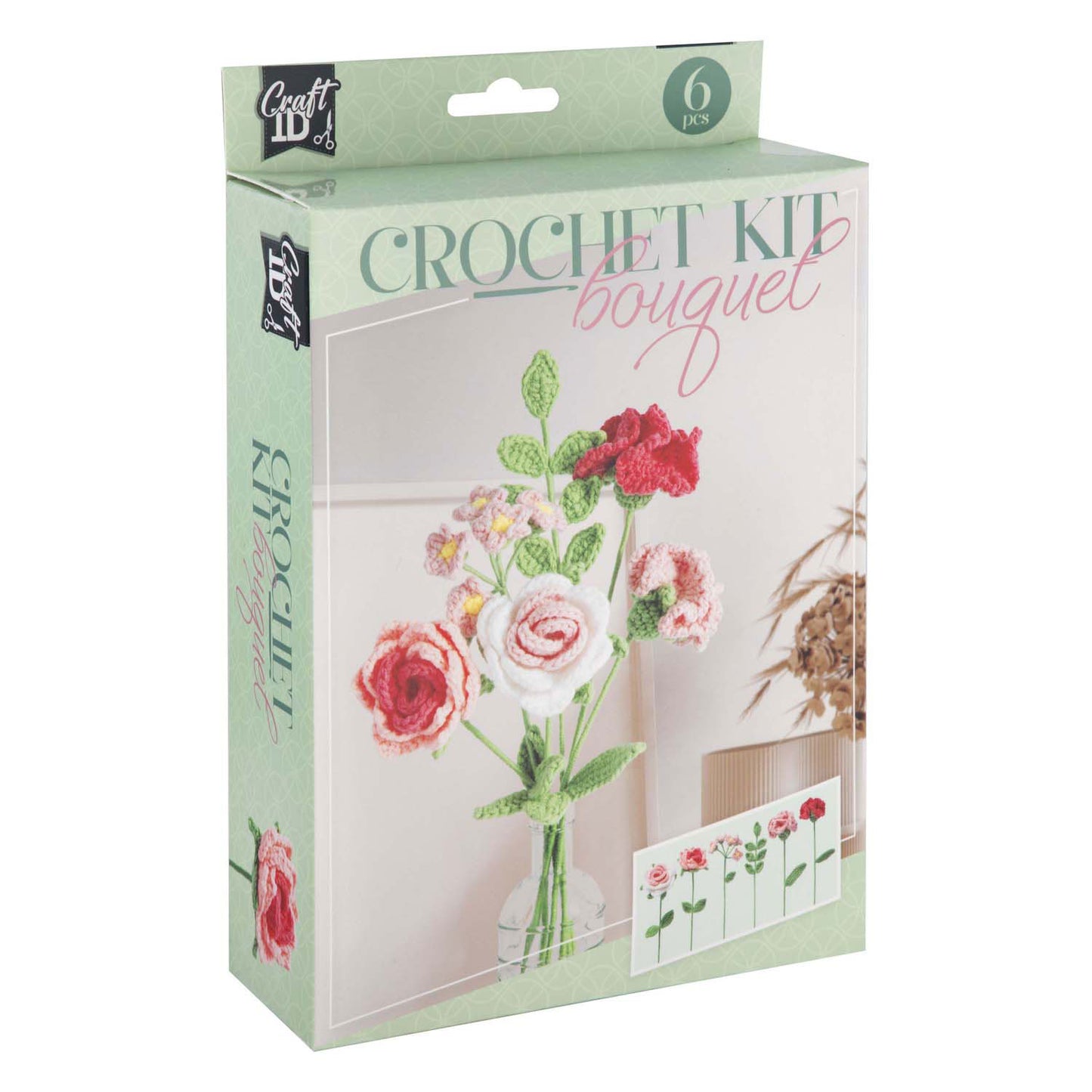 Kreative Handwerksgruppe Hakenpaket Blumenstrauß 6 Rosen