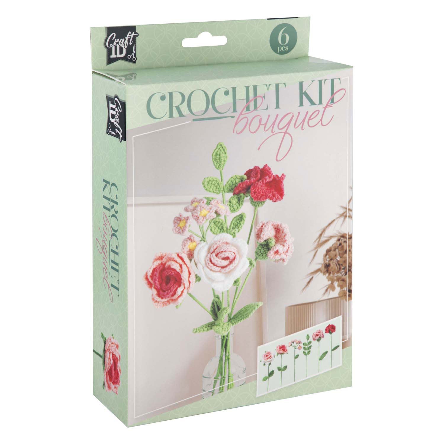 Kreative Handwerksgruppe Hakenpaket Blumenstrauß 6 Rosen