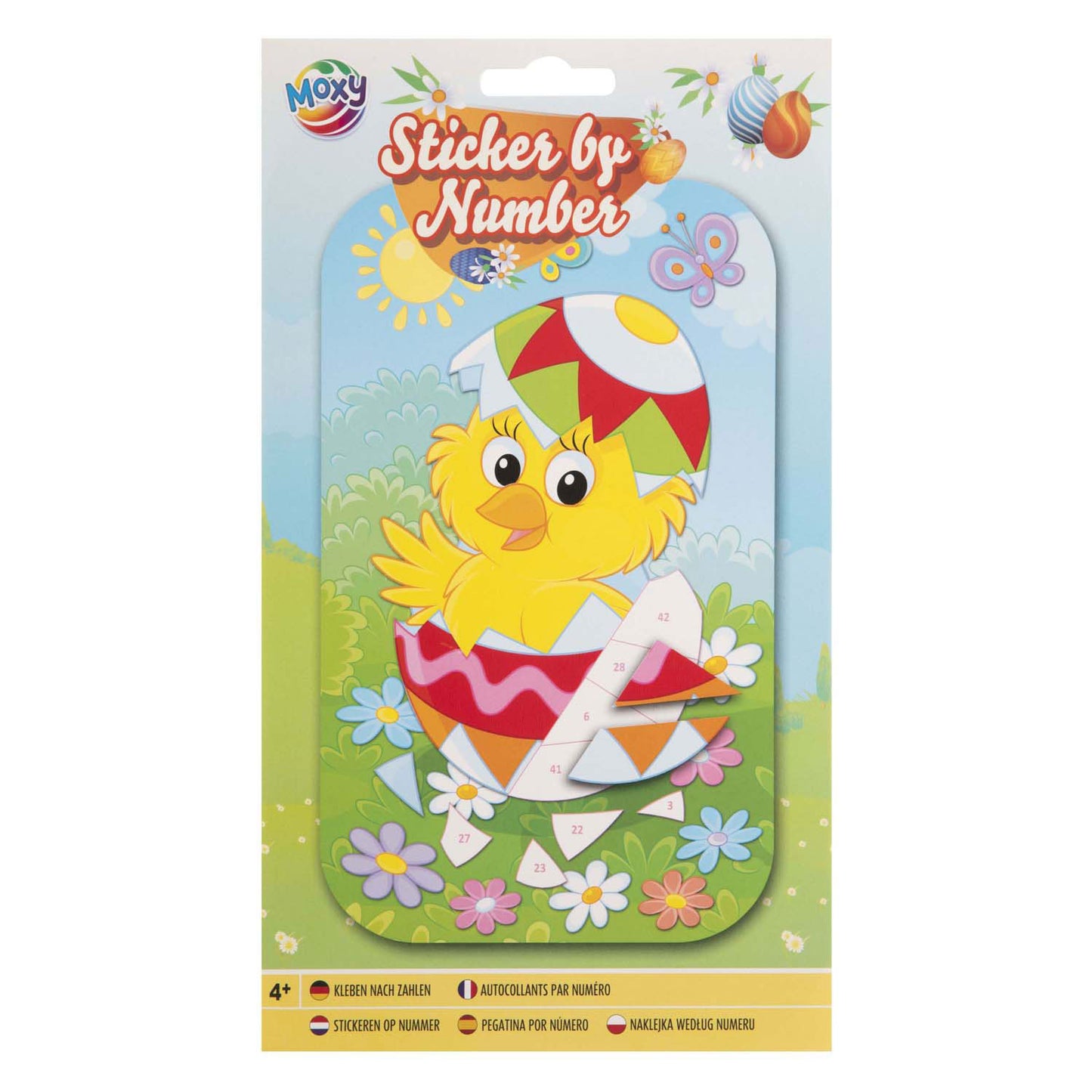 Kreative Handwerksgruppe, die an der Nummer Ostern haften