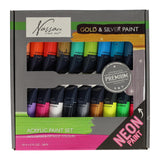 Kreative Handwerksgruppe Acrylfarbe Fluor und Metallic Colors, 18x36 ml - afbeelding 1