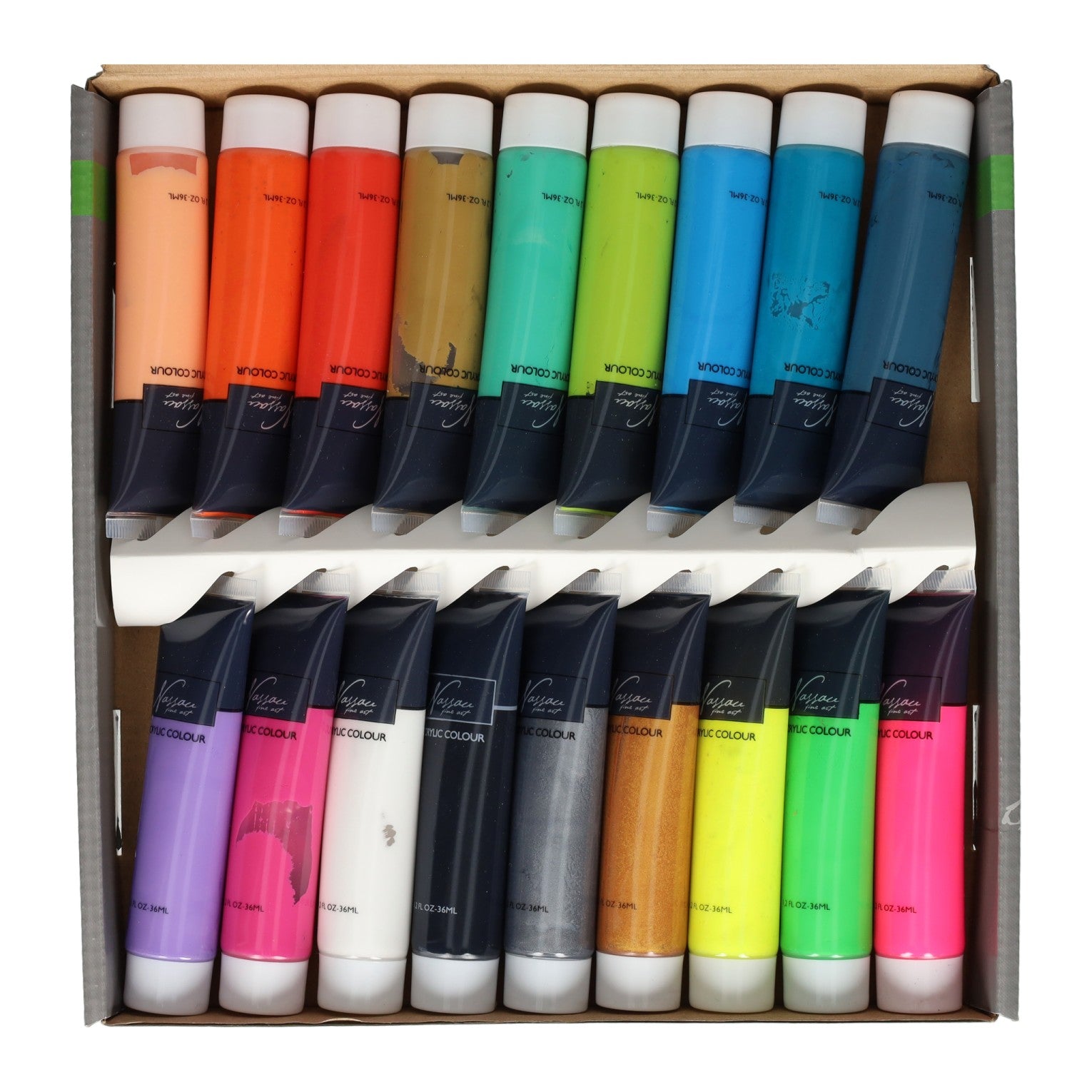 Kreative Handwerksgruppe Acrylfarbe Fluor und Metallic Colors, 18x36 ml
