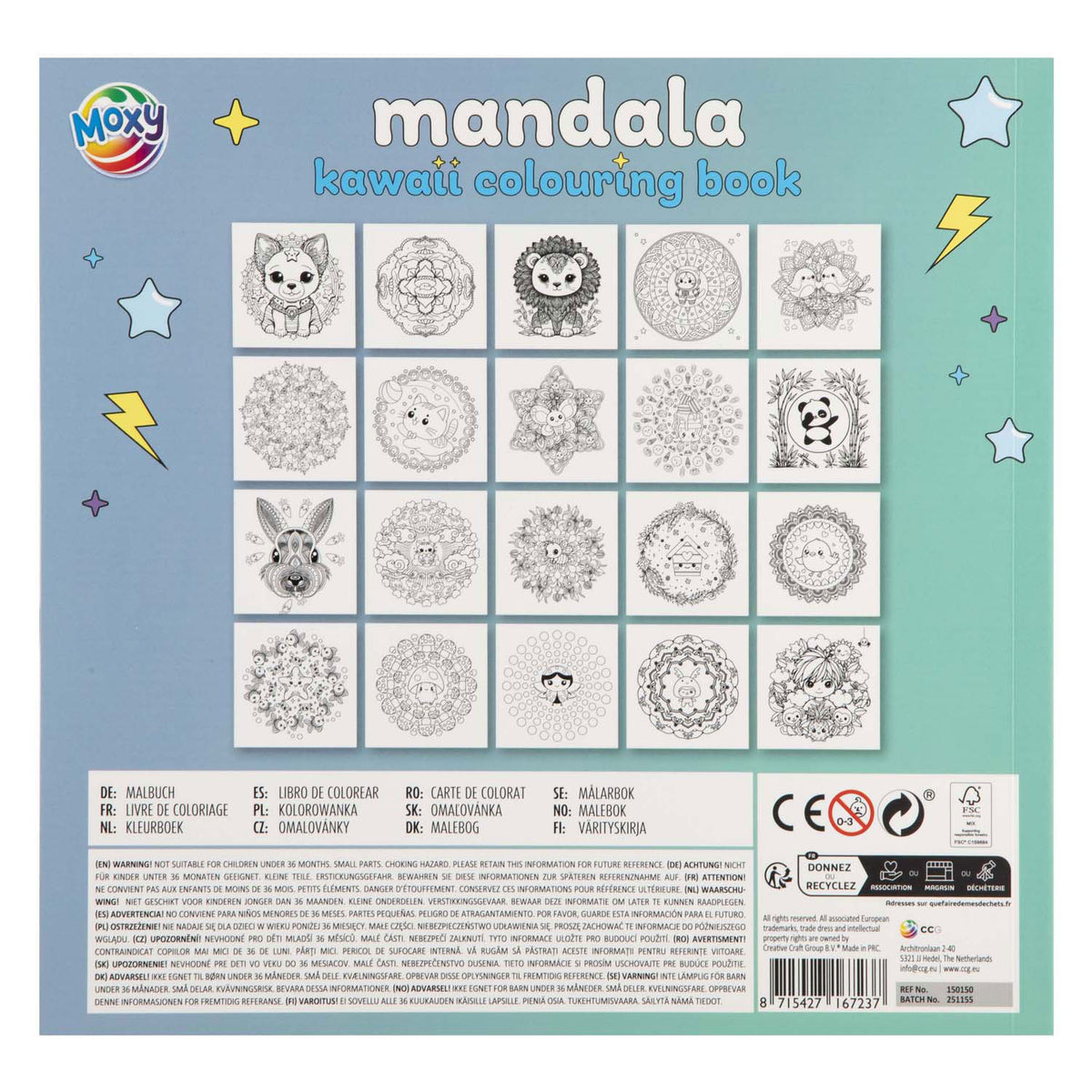 Kreatives Bastelgruppen-Mandala-Kawaii-Malbuch – 20 Blatt