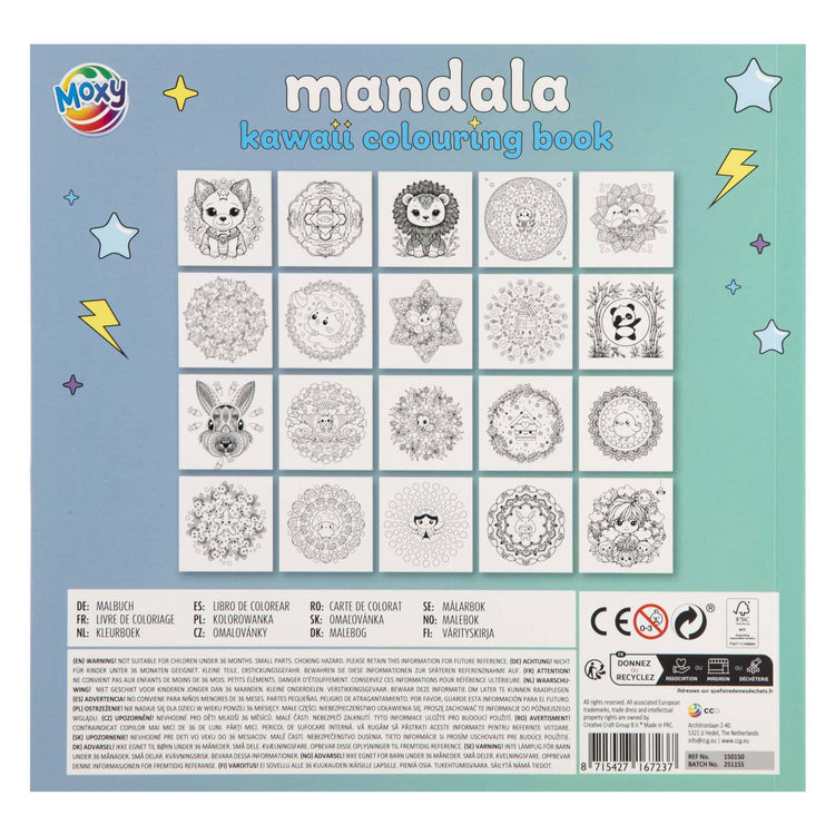Kreatives Bastelgruppen-Mandala-Kawaii-Malbuch – 20 Blatt