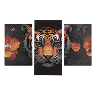 Kreative Bastelgruppe, Diamantmalerei, Triptychon-Tiger