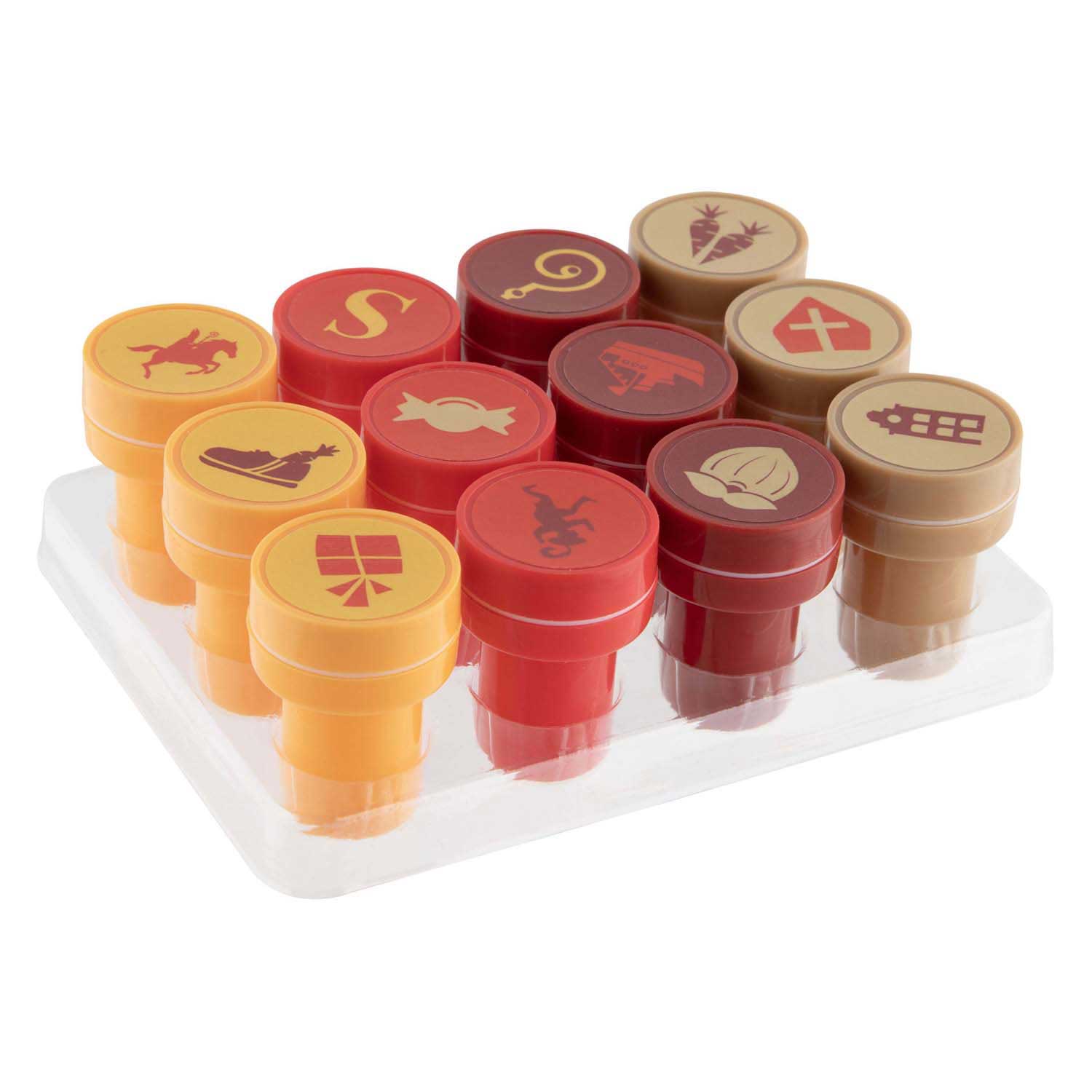 Selbstfärbende Stempel von Sinterklaas – 12 Stück.