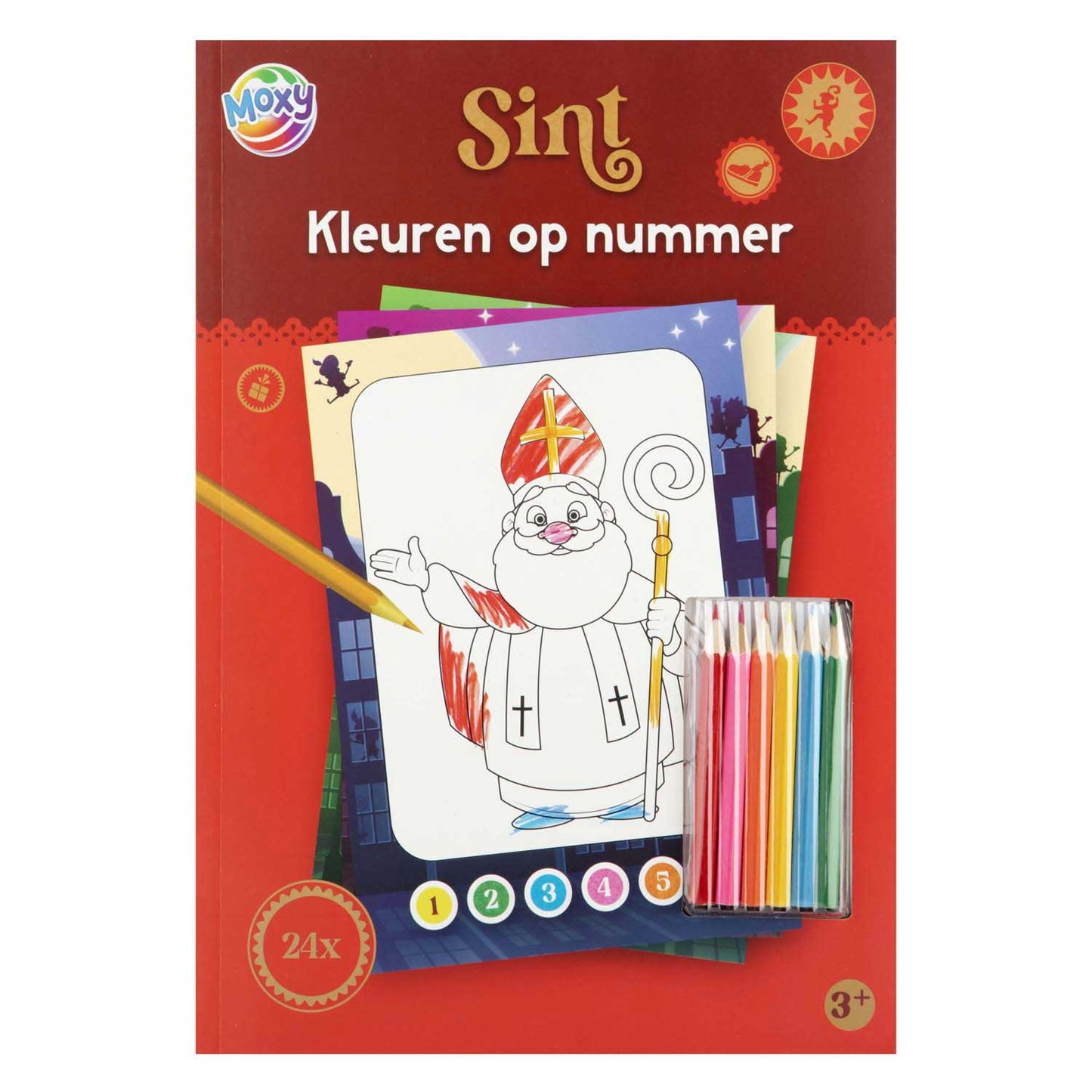 Sinterklaas Malen nach Zahlen mit 6 Stiften