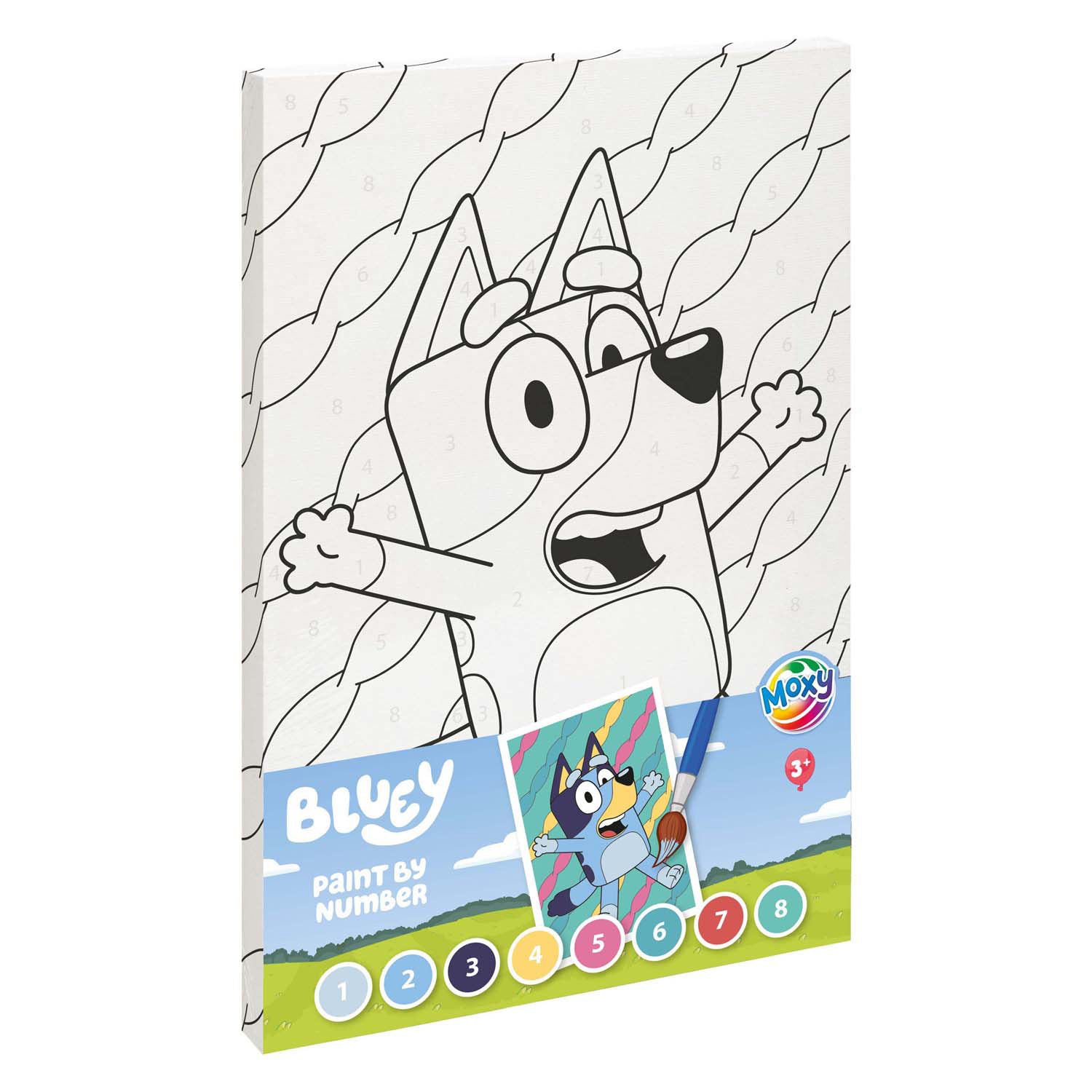Moxy Bluey Malen nach Zahlen auf Leinwand