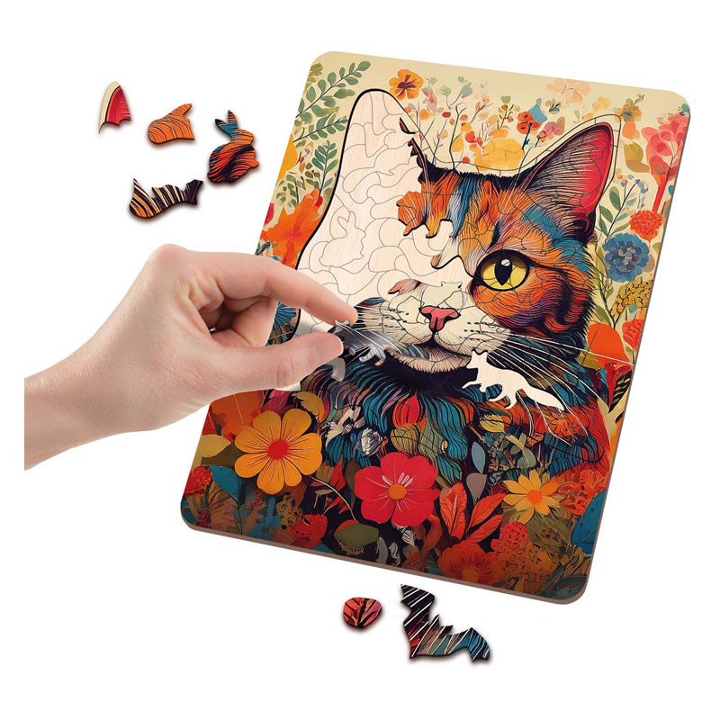 Moxy Holzpuzzle Katze mit einzigartigen Formen