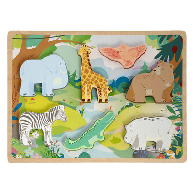 Kreative Bastelgruppe 3D-Puzzle Dschungel aus Holz - 7-tlg.