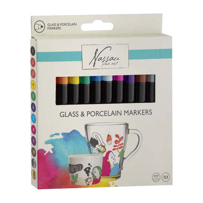 Filz -Pens -Glas und Porzellan 12 Stücke
