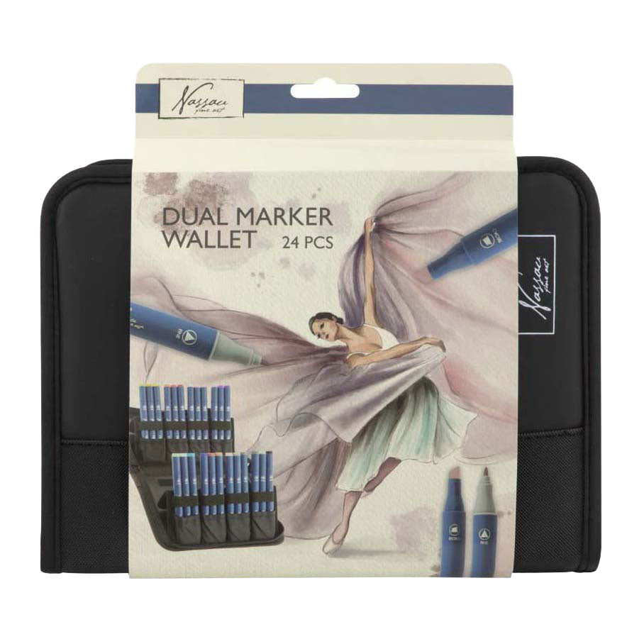 Creative Craft Group Nassau Markeretui mit 24 runden Doppelmarkern