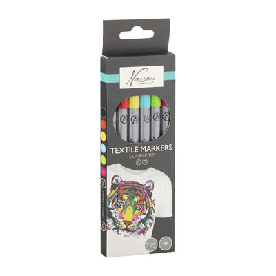 Creative Craft Group Nassau Textil-Doppelmarker – 6 Stück.