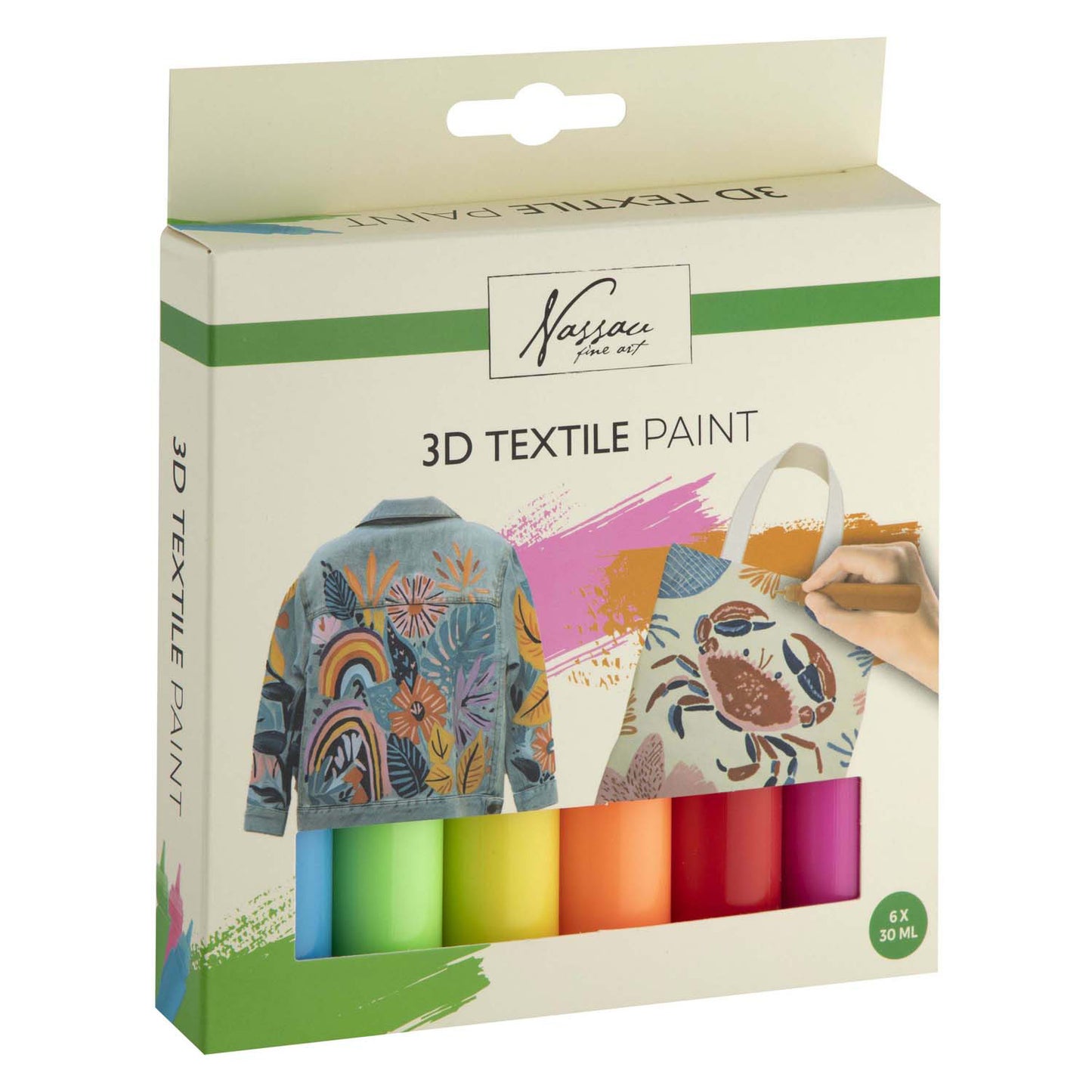 Creative Craft Group Nassau 3D-Textilfarben-Set – 6-tlg.