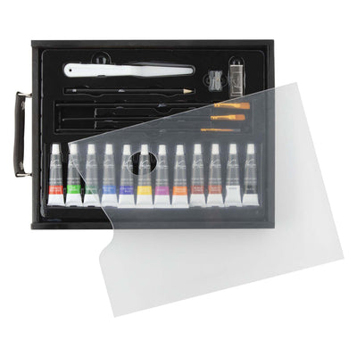 Creative Craft Group Nassau schwarzer Holzkoffer, Acryl-Set – 21-teilig.