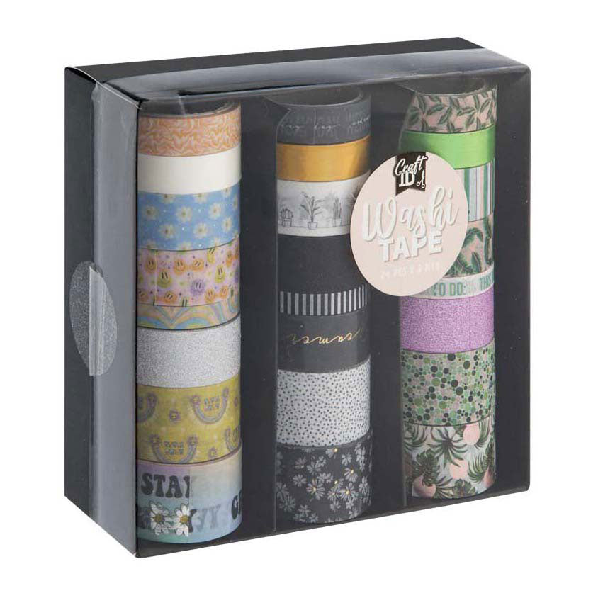 Kreative Bastelgruppe Washi Tape 3 m – 24 Stück.