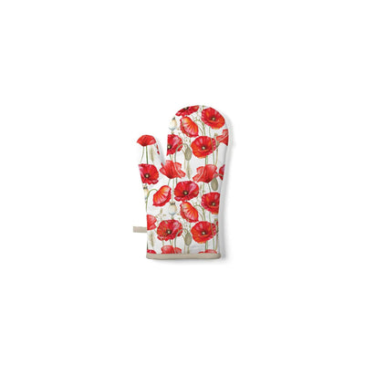Ambiente Ofenhandschuh Mohn ganz in Weiß