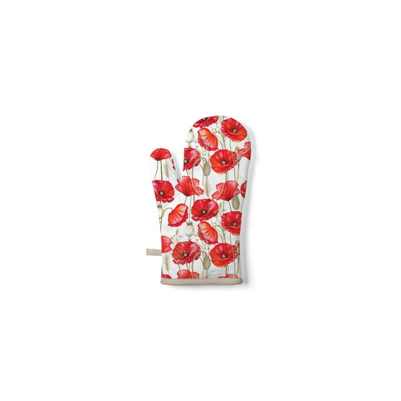 Ambiente Ofenhandschuh Mohn ganz in Weiß