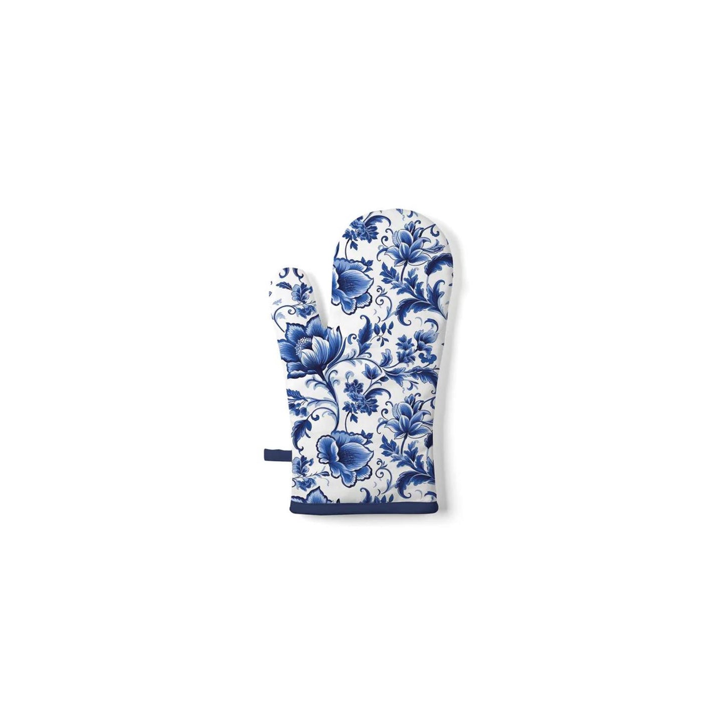 Ambiente Ofenhandschuh Delfter Blau mit Blumenmuster