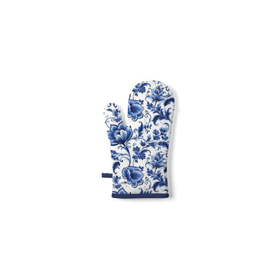 Ambiente Ofenhandschuh Delfter Blau mit Blumenmuster