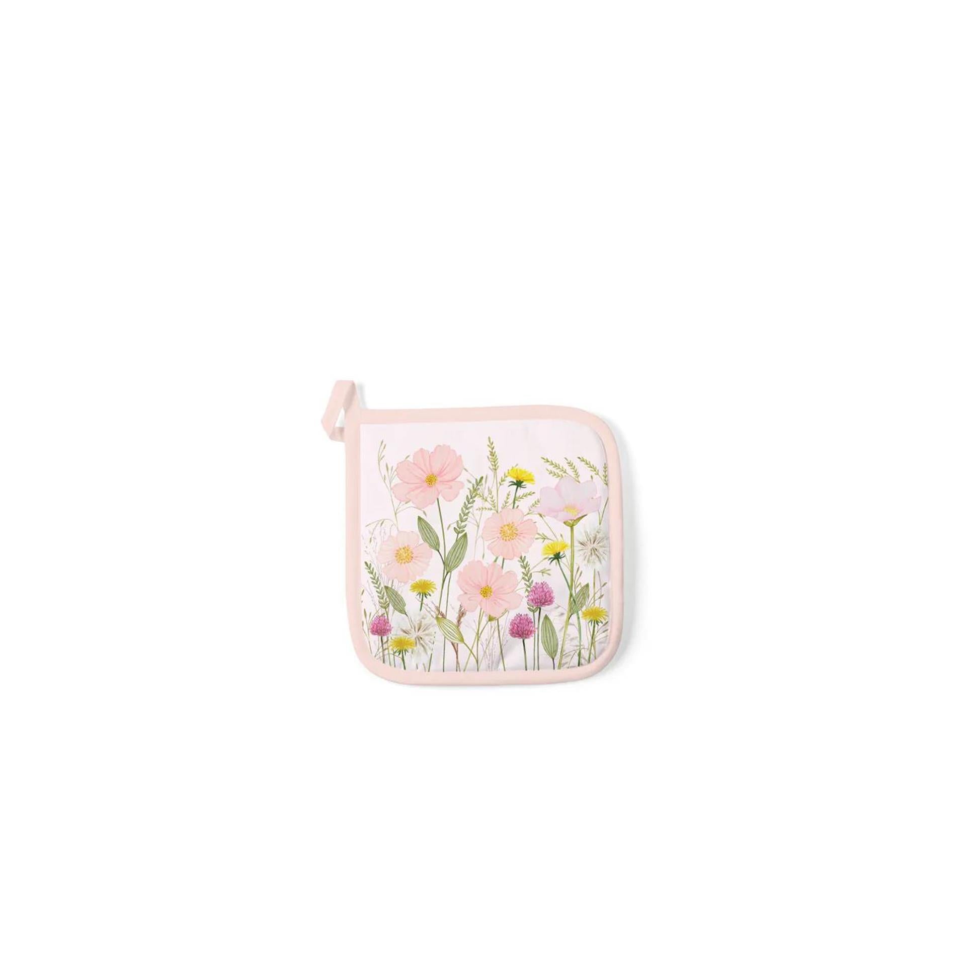 Ambiente Topflappen Pastellblumen rosa