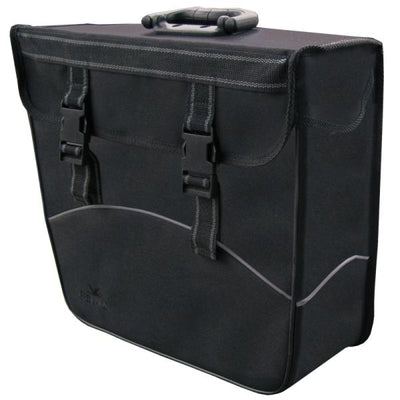 Greenlands Einzeltasche schwarz, links. Größe 37x33x14 cm, Fassungsvermögen 20 Liter