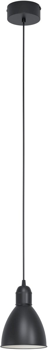 Eglo Vintage Priddy Hängelampe – 1 Licht – ø15,5 cm – schwarz, weiß