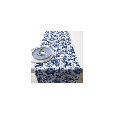 Ambiente Tischläufer 40x150cm Delfter Blau mit Blumenmuster