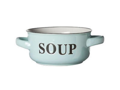 Gemütliche trendige Suppenschüssel „Soup“ ø13,5xh6,5cm mit Griffen