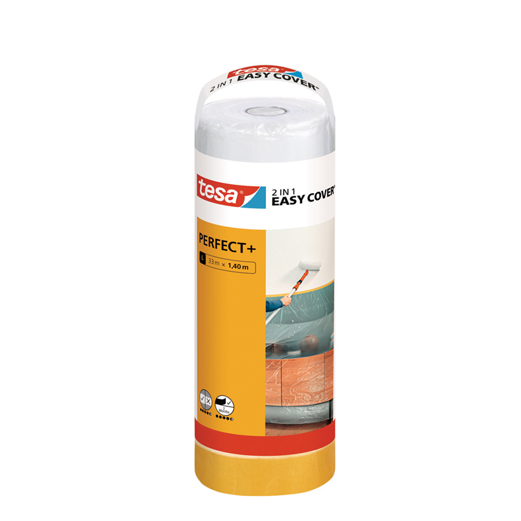 Tesa 1067565 – Easy Cover Perfect + Abdeckfolie: L (33 Meter x 14 | 3 Stück).
