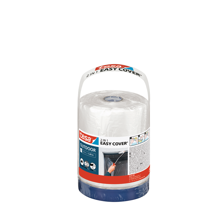 Tesa 1067568 – Easy Cover Abdeckfolie Outdoor, L (20 Meter 140 cm) | 2 Stk